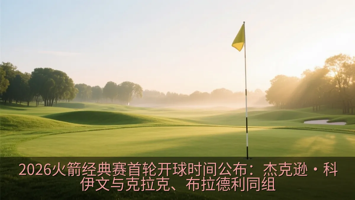 高尔夫球场果岭与旗杆